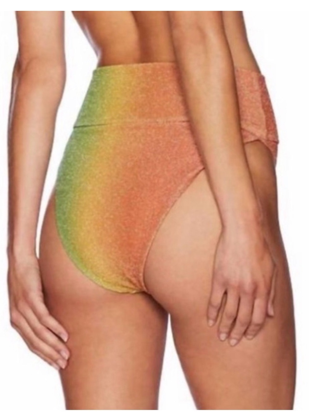 Beach Riot Orange Green Blue Glitter Bikini Set XL top L bottom - Picture 5 of 5